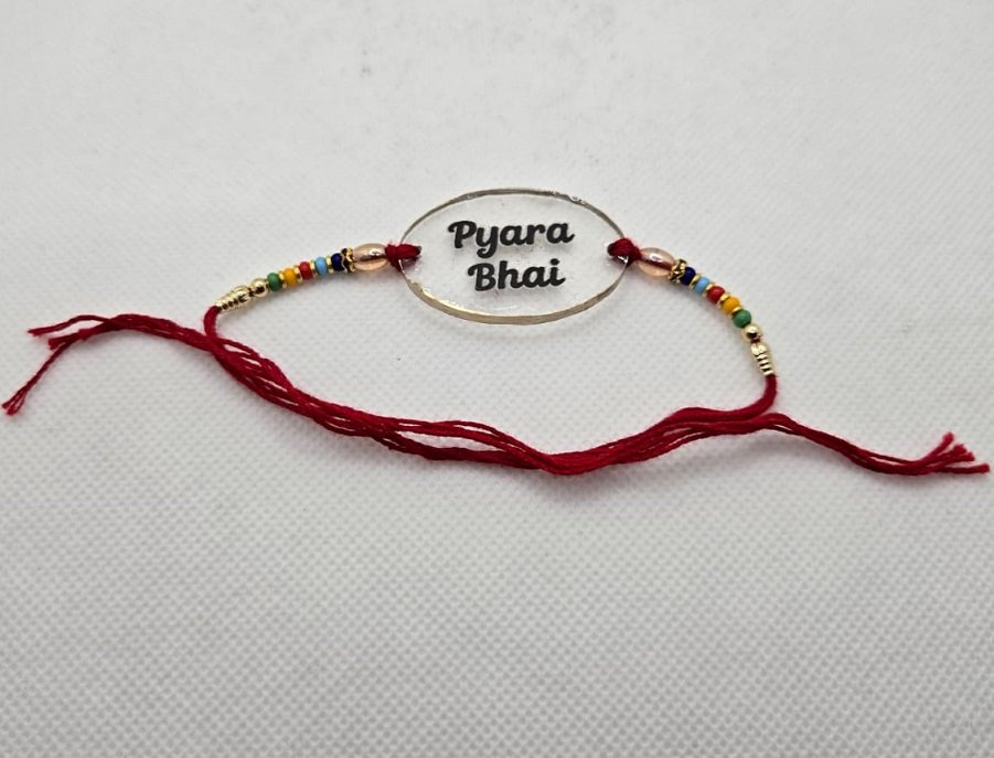 Pyara Bhai Designer Resin Rakhi with Multicolor Beads