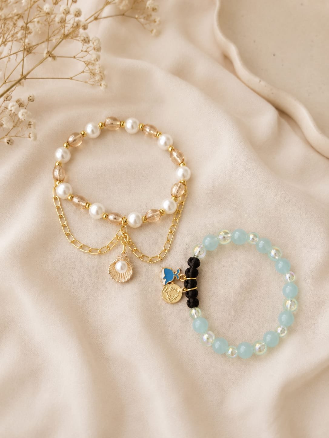 Pearl Bracelete Rakhi Set of 2